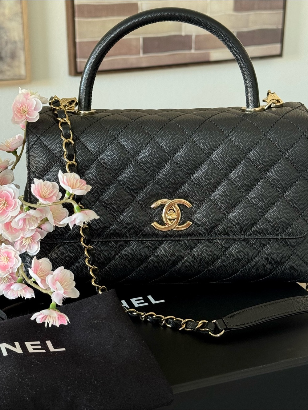 Medium Black Chanel Coco Handle Bag